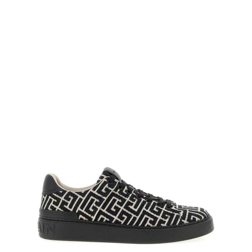 Balmain Black Cotton Men's Sneakers